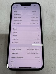 AT&T Apple iPhone 16e A3212 128GB 6.1&Prime; Black MD0D04LL/A (100% Battery)