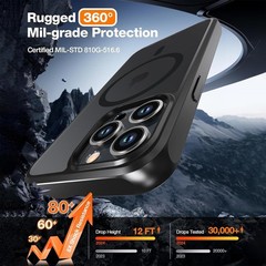 Magnetic Matte Case for iPhone 13 Pro 6.1-Inch Slim Translucent Shockproof Case-
