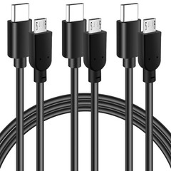 USB-C to Micro USB Cable 2FT (3-Pack), Fast Charging & Data Sync, Type C Charger