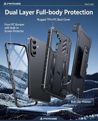 Samsung Galaxy A37 Case with Belt-Clip Holster, Kickstand, and Screen Protector