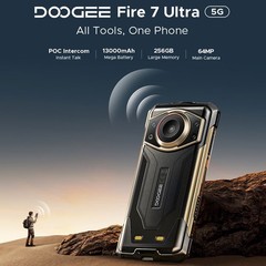 DOOGEE FIRE 7 Ultra 5G Rugged Phone Android 15 Waterproof Octa Core 64MP Mobile