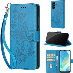 Blue Butterfly Women’s Wallet Case for Samsung Galaxy A16 5G, Flip Folio Style