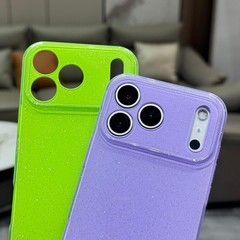 Case for iPhone 17 Pro Max, Super Cute Vibrant Neon Glitter Shiny Bling Case
