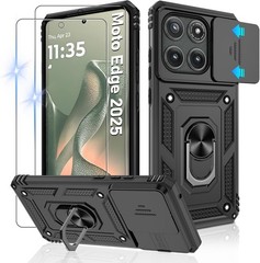 for Motorola Moto Edge (2025) Case with Slide Camera Cover & Screen Protector
