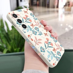 Samsung Galaxy S23 FE 5G Phone Cover Internal Flocking Soft Silicone Case – Leaf