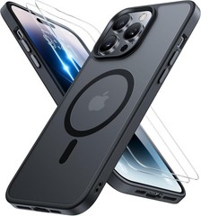 Magnetic for iPhone 14 Pro Max Case 6.7 inch with 2X Screen Protectors Black