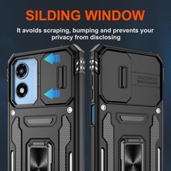 Motorola Moto G Play 2024 Case with [2 Pack] HD Screen Protector & Slide Camera