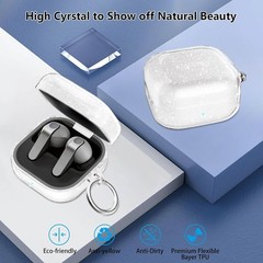 Samsung Galaxy Buds 4 Pro Case Clear Glitter Sparkle Bling Cute Cover for Girls