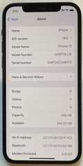 USED BLACK GSM UNLOCKED iPhone 12, 256GB A2172 MGFF3LL/A, 79% BATTERY, iOS 18.5