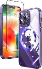 2 in 1 for iPhone 13 Pro Max Case Crystal Clear, Not Yellowing, Shockproof, Purp