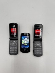 Vintage Mixed Lot of 3 Cell Phones Untested Power up LG Samsung ATT Verizon Flip