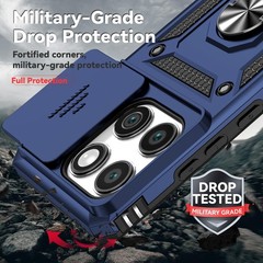 Navy Blue Protective Case for Motorola Edge 2025 with Camera Lens Cover & Screen