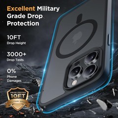 Magnetic for iPhone 14 Pro Max Case 6.7 inch with 2X Screen Protectors Black