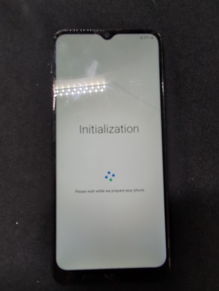 samsung Galaxy A02S Black smart Phone. For parts Only But Powers On