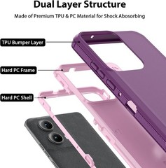 Heavy Duty Shockproof Rugged Case for Moto Edge 2024, Tough Cover Phone Cover