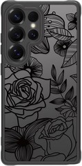 Cute Flower Phone Case for Samsung Galaxy S25 Ultra, Aesthetic Floral Rose Patte