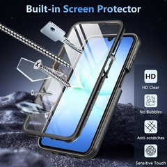 1. For Samsung Galaxy A17/A16 5G Case, Built-in Screen Protector, Shockproof Bla