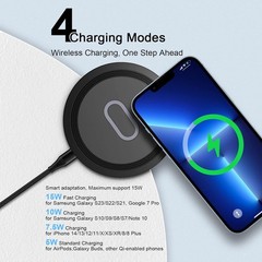 15W Wireless Fast Charging Pad for Samsung Galaxy S26/S25 Ultra, Google Pixel 10