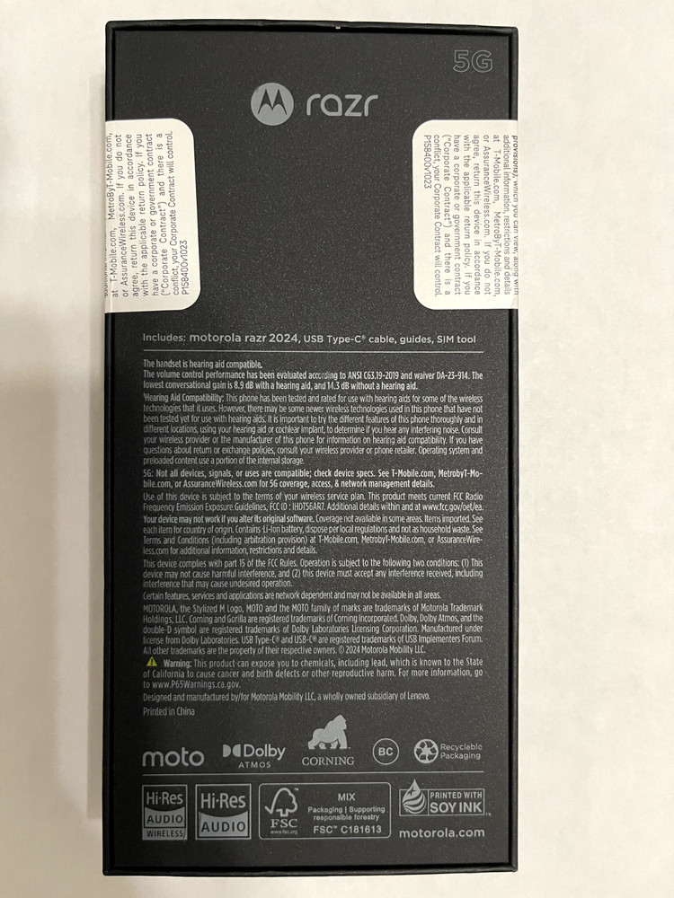 Brad New Foldable Motorola RAZR 2024 5G 256GB GRY T-Mobile/Metro – Free Shipping
