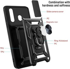 Case for Samsung Galaxy A20 /A30 with Screen Protector Magnetic car mount Black