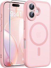 iPhone 16 Case: Translucent Matte Cases with Full Camera Protection – Light Pink