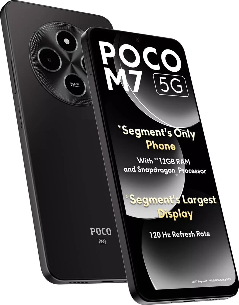 POCO M7 5G (Black, 128 GB 6 GB ) 4 Gen 2 5G Processor 6.88 inch Global Version.