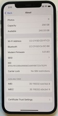 USED BLACK GSM UNLOCKED iPhone 12, 256GB A2172 MGFF3LL/A, 79% BATTERY, iOS 18.5