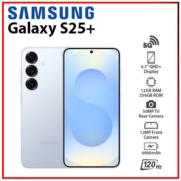 Samsung Galaxy S25+ Plus 5G 12GB+256GB ICYBLUE Dual SIM Unlocked Cell Phone