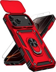 iPhone 17 Pro Max Case with Slide Camera Cover & Kickstand, Military Grade Black