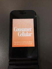 Iris Flip Consumer Cellular Red Flip Phone, Great for a First Phone