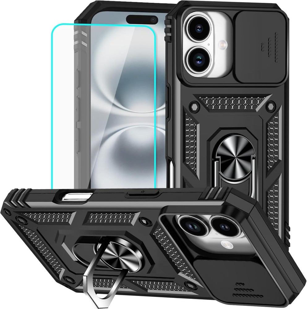 iPhone 16 Case with Screen Protector: Military Grade 20ft. Drop Tested Shockproo