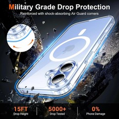 iPhone 17 Case Clear with Screen Protector & Anti-Yellowing, Military-Grade Prot