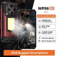 OUKITEL WP56 Unlocked 5G Rugged Smartphone 16000mAh 36GB+512GB Android 15 NFC