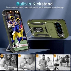 Olive Green Military Grade Shockproof Case for Google Pixel 10 Pro XL with Kicks