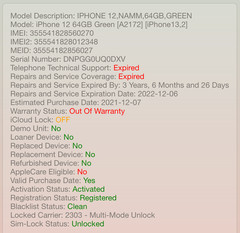Apple iPhone 12 64 GB Green A2172 Unlocked Verizon AT&T T-Mobile #A23