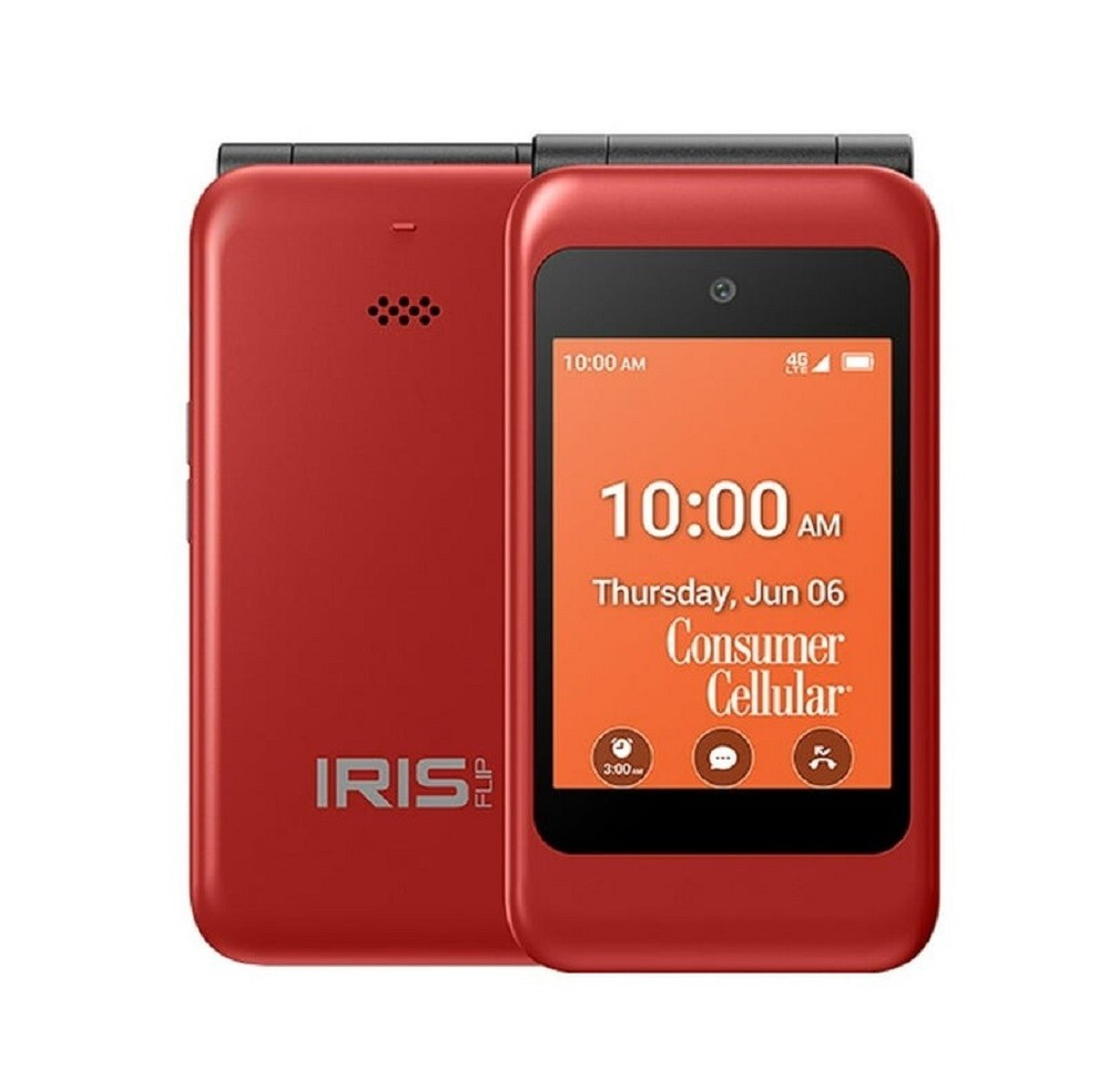Iris Easy Flip 2.8&Prime; 8GB Storage Red Consumer Cellular Prepaid Cellphone