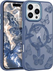 iPhone 16 Pro Max Case, Cute Butterfly Pattern Translucent Matte Slim Protective