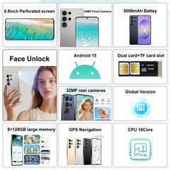 Unlocked G26 Ultra 5G Cell Phone 128G Smartphone Android Cheap Phone Mobile