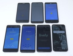 Lot of 7 Various Smartphones – For Parts – Alcatel 7 / Fierce 4 / Grand X4