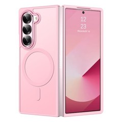 Translucent Matte Shockproof Cover Case for Galaxy Z Fold 6 7.6&Prime;, Tender Pink