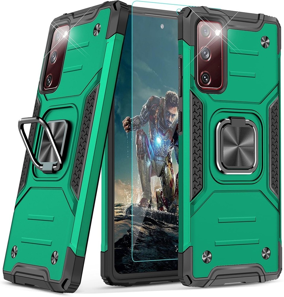 For Samsung Galaxy S20 FE Case Military Grade,Tempered Glass Screen Protector