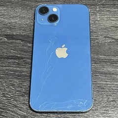Apple iPhone 13 Blue 128 GB Battery Health 84% Cracked Screen and Back Turns On
