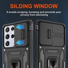 For Samsung Galaxy S21 Ultra Case w/ Military Grade Protective Cover & Kickstand