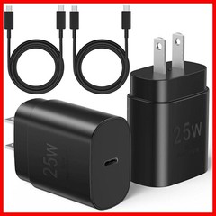 2 Pack 25W USB-C Fast Charger with 6FT USB C Cable for Samsung Galaxy S24 Ultra