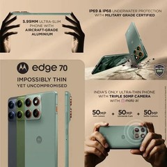 MOTOROLA Moto Edge 70 5G-Ultra-thin Design-Factory Unlocked Dual SIM-8GB 256GB