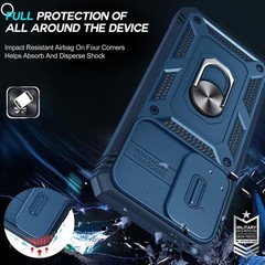 for Samsung A57 Case Screen Protector Military Grade with Stand,Magnetic Support