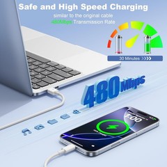 2-Pack 6FT USB-A to USB-C Fast Charger for iPhone 15/16 Pro Max