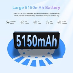 OUKITEL C58 Pro Cell Phone 24GB+256GB/1TB 5150mAh 6.7&Prime; HD+ 50MP+8MP NFC T-Mobile
