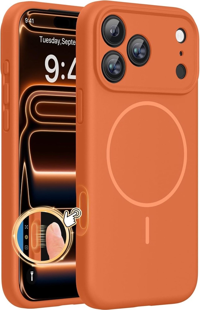 Magnetic for iPhone 17 Pro Max Case, Integrated Silicone Camera Control Cover, O