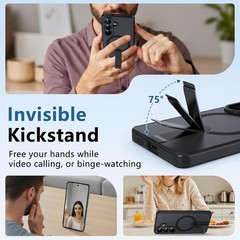 Case for Galaxy S26 Strong Magnetic Built-in Kickstand Shockproof Slim Fit Black